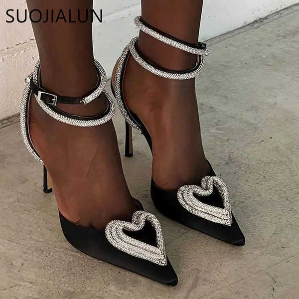 sandals suojial new brand thin high heels women pumps fashion love crystal buckle pointed toe slingbacks shoes ladies elegant pumps t230208, Black
sandals suojial new brand thin high heels women pumps fashion love crystal buckle pointed toe slingbacks shoes ladies elegant pumps t230208, Black