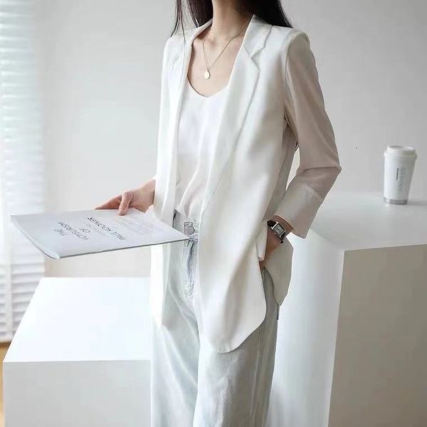 women's suits blazers chiffon thin jacket spring summer autumn loose casual fashion clothing shirt blouse 230208, White;black
women's suits blazers chiffon thin jacket spring summer autumn loose casual fashion clothing shirt blouse 230208, White;black