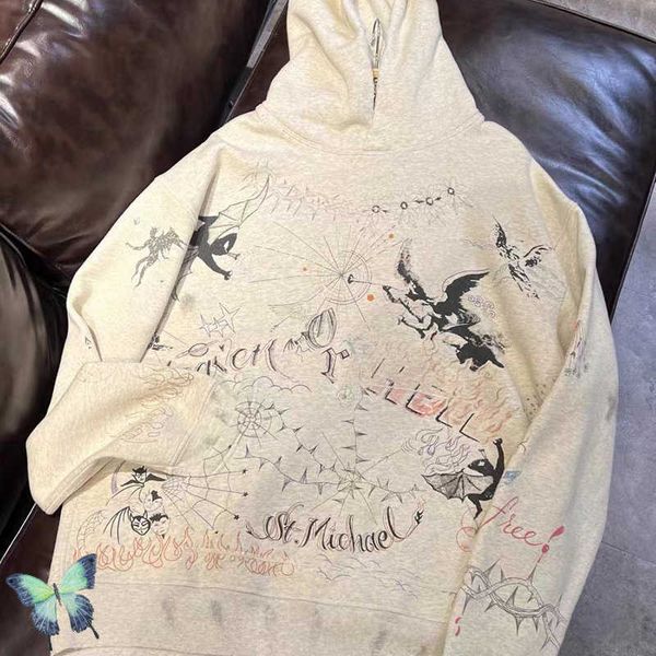 men's hoodies sweatshirts hand painted graffiti retro distressed fleece hoodie men women high street style casual sweatshirt j230208, Black
men's hoodies sweatshirts hand painted graffiti retro distressed fleece hoodie men women high street style casual sweatshirt j230208, Black
