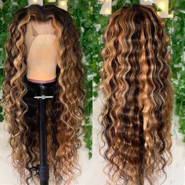 13x4x1 tpart lace ftontal wigs brazilian hair ombre deep wave frontal wig honey blonde curly lace front human hair wigs hd transparent highl, Black;brown
13x4x1 tpart lace ftontal wigs brazilian hair ombre deep wave frontal wig honey blonde curly lace front human hair wigs hd transparent highl, Black;brown