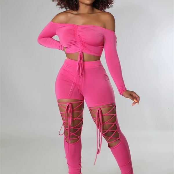 women's two piece pants off the shoulder 2 set women long sleeve lace up ruched crop cut out skinny club party outfits sets 230105, White
women's two piece pants off the shoulder 2 set women long sleeve lace up ruched crop cut out skinny club party outfits sets 230105, White