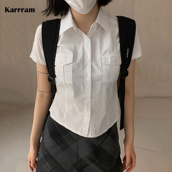 women s blouses shirts karrram summer korean fashion white shirt short sleeve double pocket solid women japanese style blouse lapel collar
women s blouses shirts karrram summer korean fashion white shirt short sleeve double pocket solid women japanese style blouse lapel collar