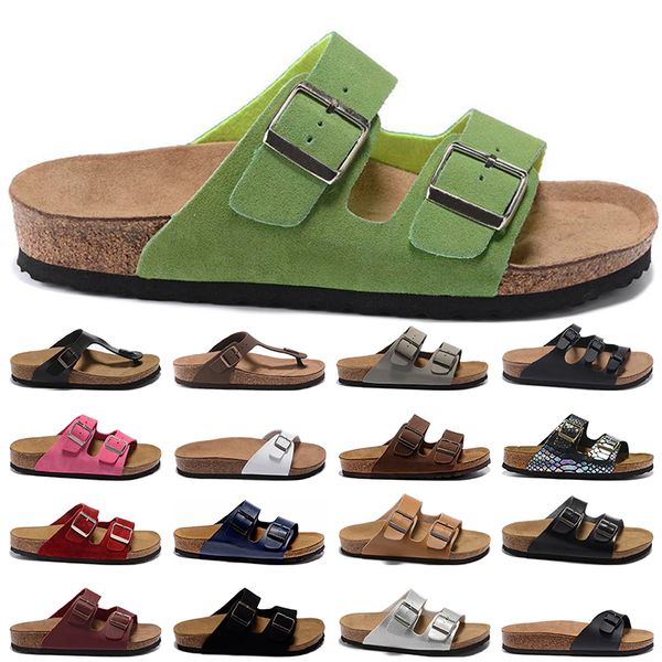 birk's boken style summer beach leather suede slipper flip flops sandals women men color casual slides shoes flat block heel sandals ac, Black
birk's boken style summer beach leather suede slipper flip flops sandals women men color casual slides shoes flat block heel sandals ac, Black