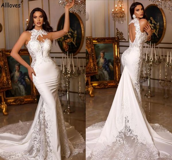 modest satin trumpet mermaid wedding gowns for women open back appliqued lace vintage robes de mariee court train high collar bride dresses, White
modest satin trumpet mermaid wedding gowns for women open back appliqued lace vintage robes de mariee court train high collar bride dresses, White