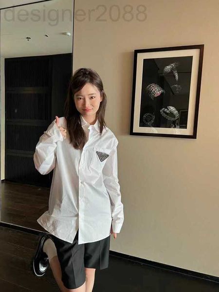 women's blouses & shirts designer triangle high-grade shirt 2023 early spring new small boyfriend style loose medium and long sleeve y3, White
women's blouses & shirts designer triangle high-grade shirt 2023 early spring new small boyfriend style loose medium and long sleeve y3, White