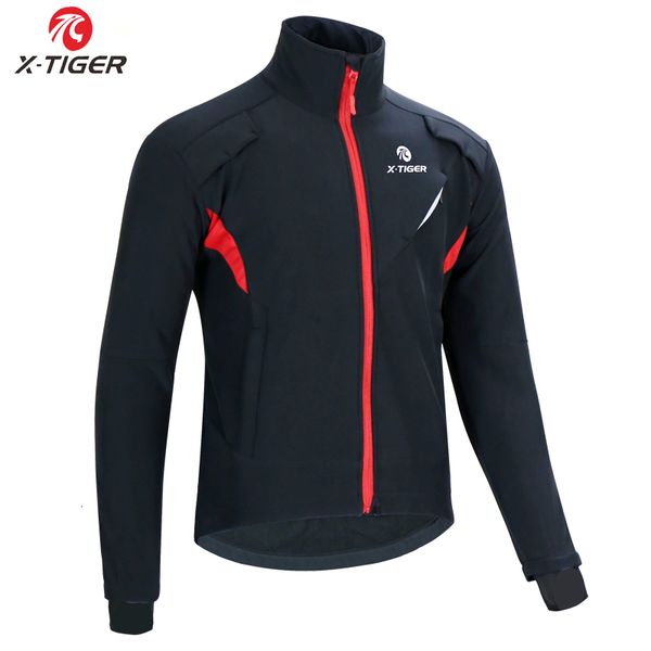 Image of Cycling Shirts Tops XTIGER Winter Fleece Thermal Cycling Jacket Coat Windproof Bicycle Clothing Autumn Outdoors Sport Cycling Camping Hiking Jacket 230209