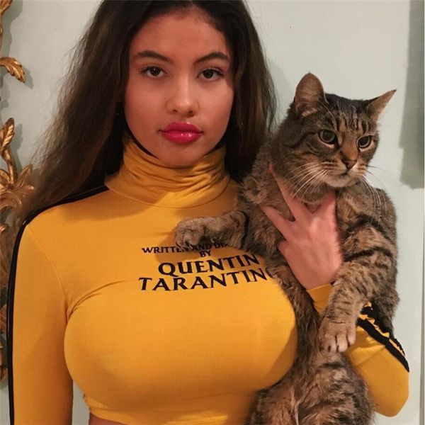 women s t shirt 2023 fashion quentin tarantino crop side stripe long sleeve turtleneck cotton knitted short tshirt lady 230208, White
women s t shirt 2023 fashion quentin tarantino crop side stripe long sleeve turtleneck cotton knitted short tshirt lady 230208, White