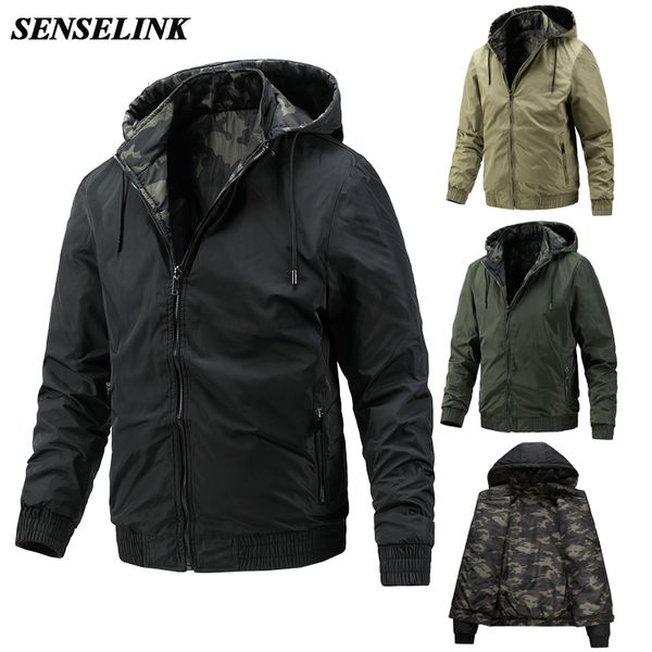men's jackets men spring solid color outdoor sports thin jacket men autumn casual fashion reversible hooded camouflage jacket men 23020, Black;brown
men's jackets men spring solid color outdoor sports thin jacket men autumn casual fashion reversible hooded camouflage jacket men 23020, Black;brown