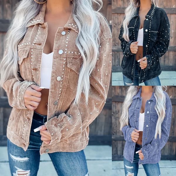 women's jackets rivet heavy industry casual fashion corduroy short coat, Black;brown
women's jackets rivet heavy industry casual fashion corduroy short coat, Black;brown