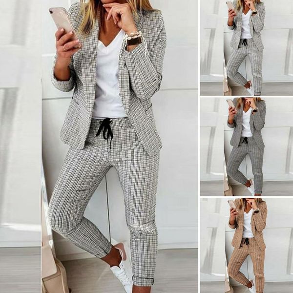 womens two piece pants 2 pcsset office women blazer cardigan lady outfit drawstring lapel plaid print jacket trousers suit for work 230209, White
womens two piece pants 2 pcsset office women blazer cardigan lady outfit drawstring lapel plaid print jacket trousers suit for work 230209, White