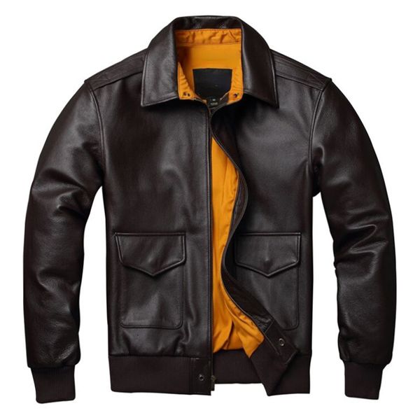 men's leather faux leather men's genuine leather jacket military pilot jackets air force flight a2 jacket coat natural cowhide clo, Black
men's leather faux leather men's genuine leather jacket military pilot jackets air force flight a2 jacket coat natural cowhide clo, Black