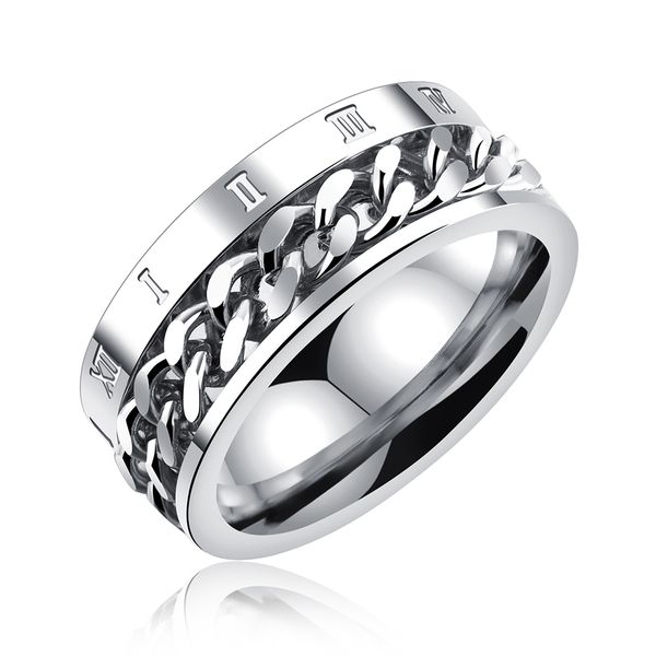 hip hop personality rotating rings stainless steel 18k real gold plated smooth cuban chain finger circel jewelry personality, Silver
hip hop personality rotating rings stainless steel 18k real gold plated smooth cuban chain finger circel jewelry personality, Silver