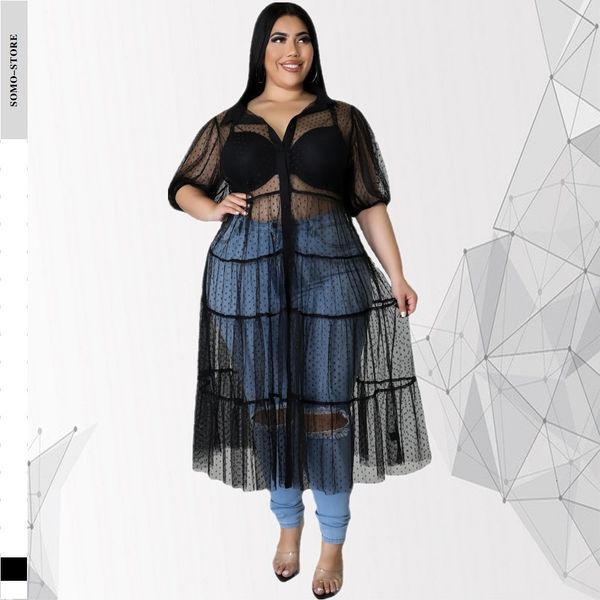 plus size dresses casual polka dots plus size dresses for women elegant lapel mesh see through dress draped wholesale drop 230209, Black
plus size dresses casual polka dots plus size dresses for women elegant lapel mesh see through dress draped wholesale drop 230209, Black