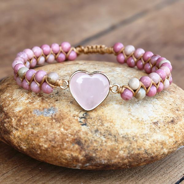charm bracelets 4mm rhodonite pink crystal heart charm bracelets women bohemia yoga string braided lover wrap bracelet handmade jewelry 2302, Golden;silver
charm bracelets 4mm rhodonite pink crystal heart charm bracelets women bohemia yoga string braided lover wrap bracelet handmade jewelry 2302, Golden;silver