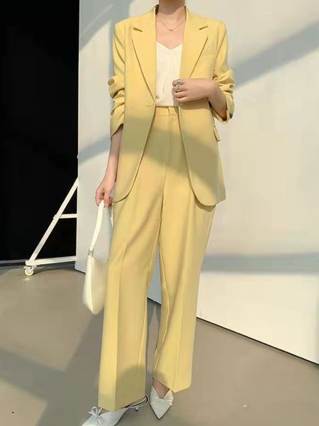 womens two piece pants women vintage business trousers suit casual button yellow blazer with loose 2 pieces set korean fashion chic formal o, White
womens two piece pants women vintage business trousers suit casual button yellow blazer with loose 2 pieces set korean fashion chic formal o, White