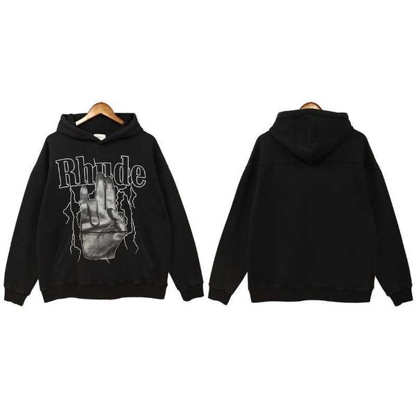 men's hoodies sweatshirts 23ss vintage finger lightning print hoodies men women eu size 100 cotton sweatshirt streetwear autumn winter, Black
men's hoodies sweatshirts 23ss vintage finger lightning print hoodies men women eu size 100 cotton sweatshirt streetwear autumn winter, Black