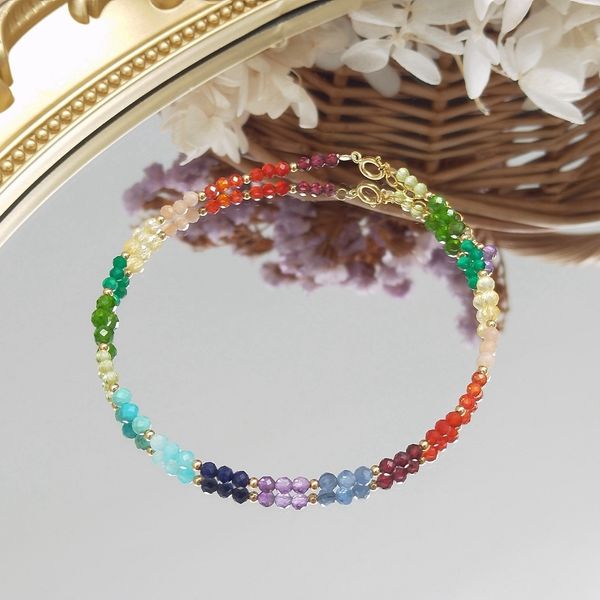 anklets lii ji american 14k gold filled multi stone 34mm sparkling beaded anklet 243cm rainbow jewelry for women girls 230209, Red;blue
anklets lii ji american 14k gold filled multi stone 34mm sparkling beaded anklet 243cm rainbow jewelry for women girls 230209, Red;blue