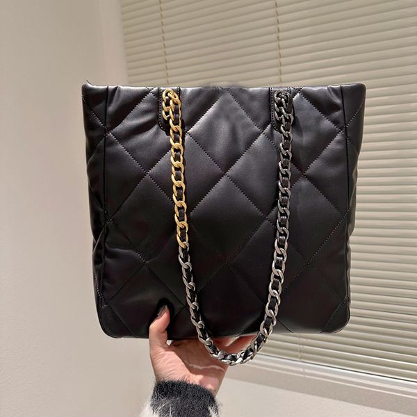 womens 19 shopping quilted black bags gold silver metal hardware two-tone chain shoulder turn lock large capacity jumbo designer handbags 29
womens 19 shopping quilted black bags gold silver metal hardware two-tone chain shoulder turn lock large capacity jumbo designer handbags 29