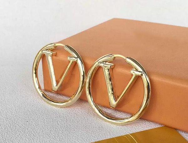 

2023 gold hoop earrings for lady women 4cm big party wedding lovers gift engagement jewelry bride, Golden;silver