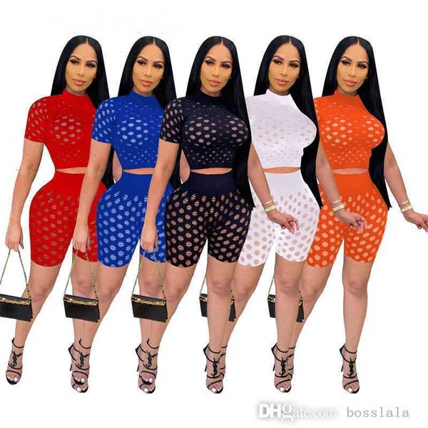 retail woman hollow hole tracksuits two piece perspective summer casual mesh shorts sets ladies short sleeve leggings outfits, Gray
retail woman hollow hole tracksuits two piece perspective summer casual mesh shorts sets ladies short sleeve leggings outfits, Gray