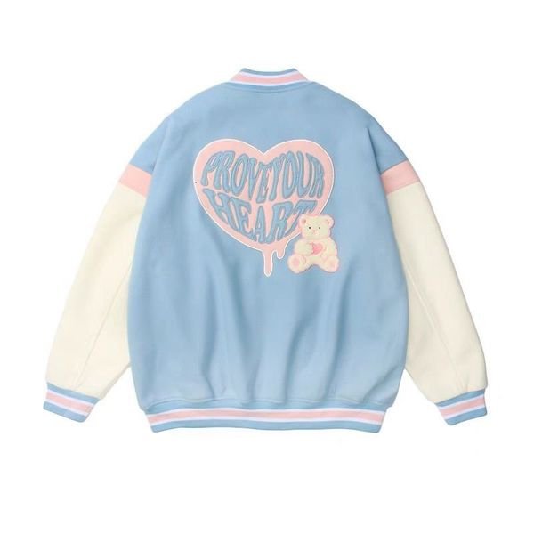 women s jackets autumn and winter love print style baseball jacket y2k american retro high street loose versatile 230208, Black;brown
women s jackets autumn and winter love print style baseball jacket y2k american retro high street loose versatile 230208, Black;brown