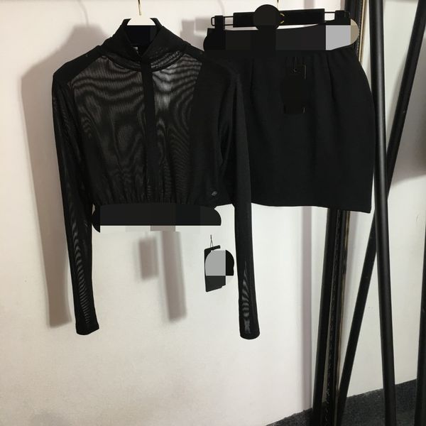 213 2023 spring two pieces sets crew neck empire black mesh pullover long sleeve empire short pants meiyi8, White
213 2023 spring two pieces sets crew neck empire black mesh pullover long sleeve empire short pants meiyi8, White