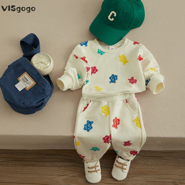 clothing sets visgogo baby boys girls clothes spring fall set cute bear print long sleeve sweatshirt with elastic waist sweatpants 2pcs 2302, White
clothing sets visgogo baby boys girls clothes spring fall set cute bear print long sleeve sweatshirt with elastic waist sweatpants 2pcs 2302, White