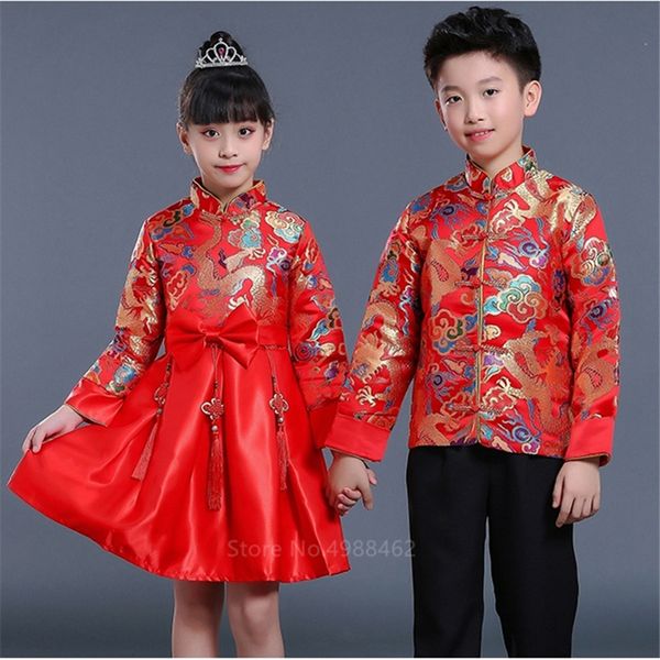 family matching outfits boy girl chinese year clothes traditional dragon embroidery tang suit kids stage party festival oriental hanfu cloth, Blue
family matching outfits boy girl chinese year clothes traditional dragon embroidery tang suit kids stage party festival oriental hanfu cloth, Blue