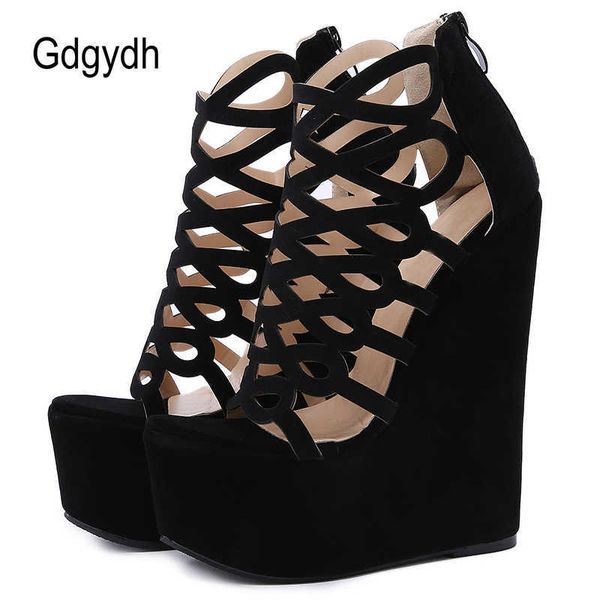 sandals gdgydh summer gladiator platform sandals women hollow out back zipper open toe lady footwear for party soft suede t230208, Black
sandals gdgydh summer gladiator platform sandals women hollow out back zipper open toe lady footwear for party soft suede t230208, Black