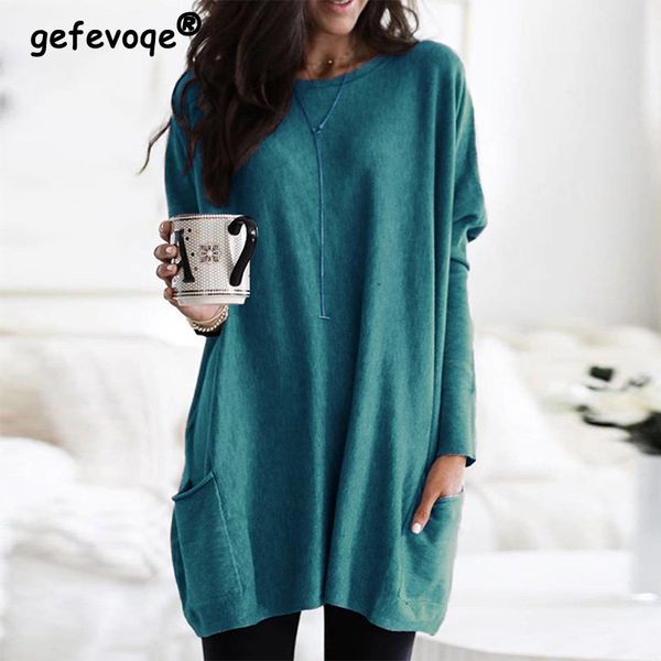 women's t-shirt autumn winter oversized round neck loose casual pocket t-shirt ladies long sleeve all-match pullover women fashion y2k, White
women's t-shirt autumn winter oversized round neck loose casual pocket t-shirt ladies long sleeve all-match pullover women fashion y2k, White