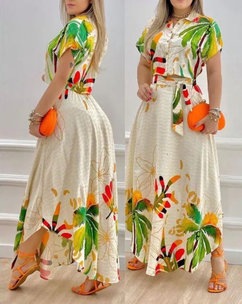 two piece dress tropical print skirt suit woman summer fashion bohemian style casual elegant button down crop set clothes 230209, White
two piece dress tropical print skirt suit woman summer fashion bohemian style casual elegant button down crop set clothes 230209, White