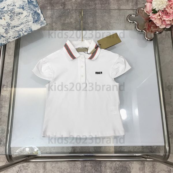 white 23ss girls t-shirts summer brand designer children short tees elastic thread neckline cotton polo ribbon stitching letters polos shir, Blue
white 23ss girls t-shirts summer brand designer children short tees elastic thread neckline cotton polo ribbon stitching letters polos shir, Blue