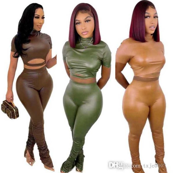 2023 high elastic leather women tracksuits 2 piece pants set designer short sleeve crop outfits bodysuit s-xxl, White
2023 high elastic leather women tracksuits 2 piece pants set designer short sleeve crop outfits bodysuit s-xxl, White