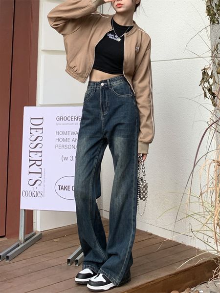 women's jean flared loose denim pants bottom straight high waist urban female flare trouser fashion 230209, Blue
women's jean flared loose denim pants bottom straight high waist urban female flare trouser fashion 230209, Blue