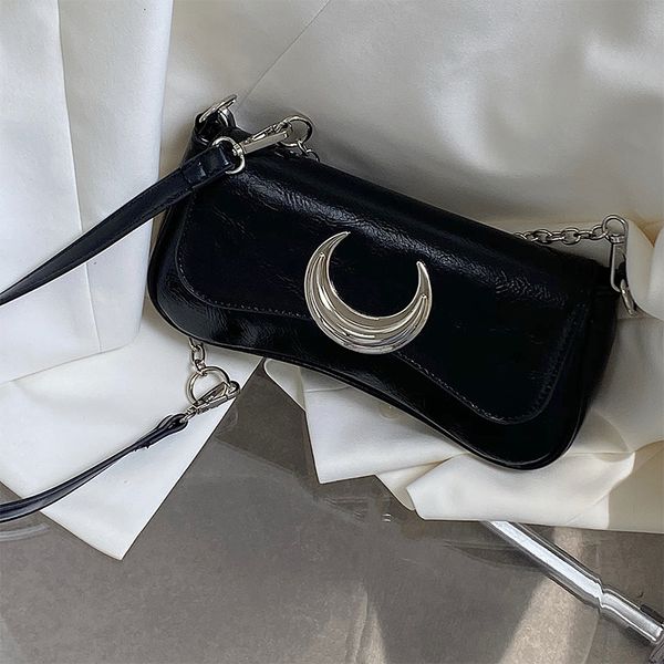 evening bags y2k cool girls black shoulder moon lock women s chain underarm bag purse handbags fashion female small messenger 230208
evening bags y2k cool girls black shoulder moon lock women s chain underarm bag purse handbags fashion female small messenger 230208