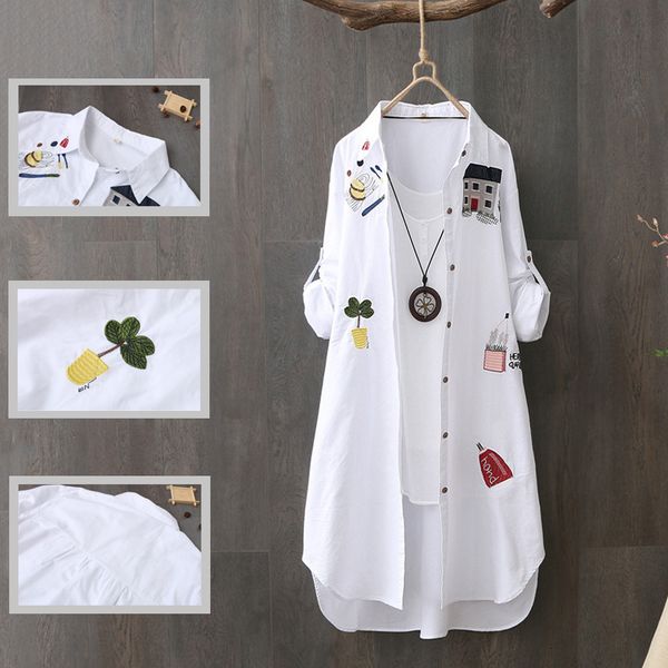 women's blouses shirts women cotton embroidery loose long white shirts spring autumn casual office lady blouse female oversize 4xl blou
women's blouses shirts women cotton embroidery loose long white shirts spring autumn casual office lady blouse female oversize 4xl blou