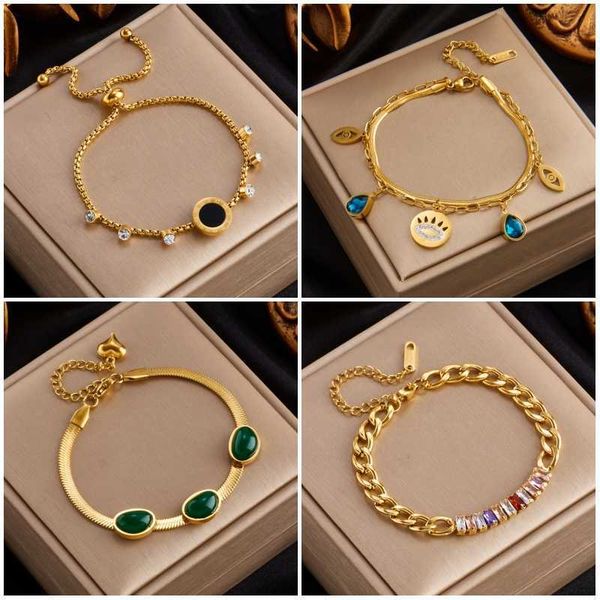 nail bracelet jewlery for women dieyuro 316l stainless steel golden charm women's new trend rust-proof wrist ornament party gift bijoux, Golden;silver
nail bracelet jewlery for women dieyuro 316l stainless steel golden charm women's new trend rust-proof wrist ornament party gift bijoux, Golden;silver