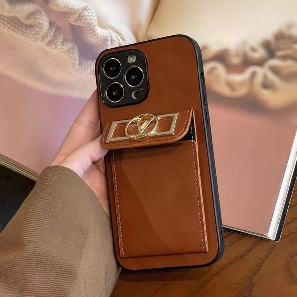 Image of Beautiful iPhone 15 14 pro max Cases Leather Card Wallet Designer Phone Case 18 17 16 15promax 15pro X Xs 7 8 Plus Samsung S20 S21 S22 Ultra Purse with Logo Box