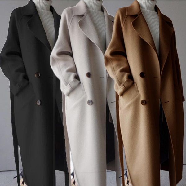 women's trench coats women winter coat womens wide lapel belt pocket wool blend coats oversize long trench outwear woman fashion coat j, Black
women's trench coats women winter coat womens wide lapel belt pocket wool blend coats oversize long trench outwear woman fashion coat j, Black