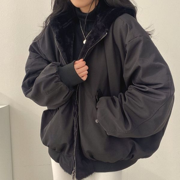 women's jackets korean style plus velvet thickened on both sides to wear lamb wool cotton clothing women's coat winter hooded cott, Black;brown
women's jackets korean style plus velvet thickened on both sides to wear lamb wool cotton clothing women's coat winter hooded cott, Black;brown