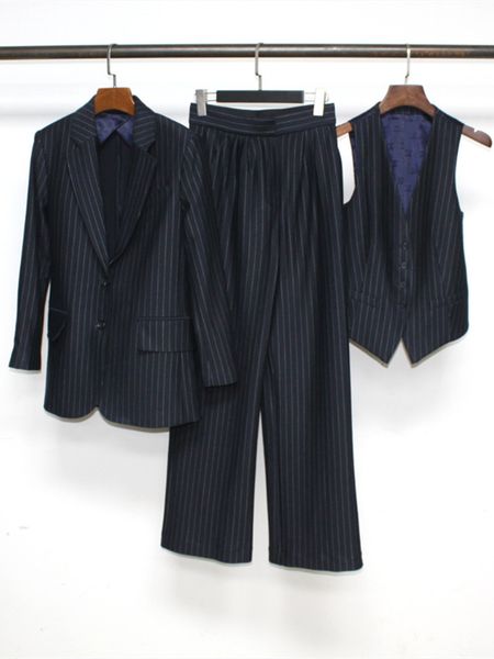 womens two piece pants wool blend stripes set single breasted straight blazer or zipper long sleeveless vneck vest coat 230209, White
womens two piece pants wool blend stripes set single breasted straight blazer or zipper long sleeveless vneck vest coat 230209, White