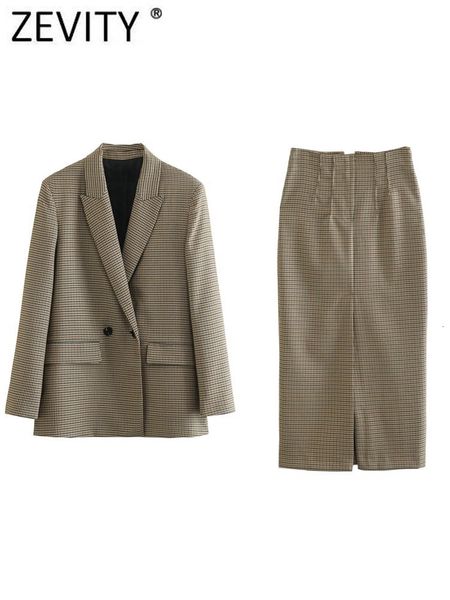 two piece dress zevity women vintage plaid print double breasted suit coat and high waist side zipper split midi skirt sets mujer ct88 23020, White
two piece dress zevity women vintage plaid print double breasted suit coat and high waist side zipper split midi skirt sets mujer ct88 23020, White