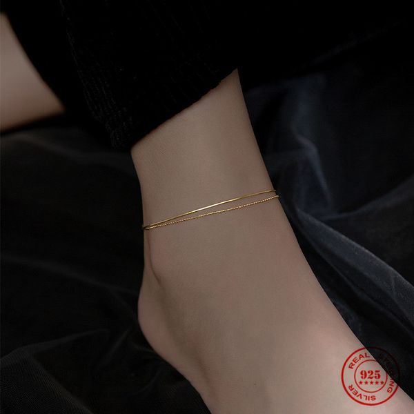 anklets woozu real 925 sterling silver minimalist double snake bone bead chain anklet for women personality hip hop classic jewelry gift 230, Red;blue
anklets woozu real 925 sterling silver minimalist double snake bone bead chain anklet for women personality hip hop classic jewelry gift 230, Red;blue