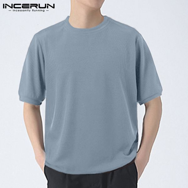 men's tshirts casual well fittting camiseta fashion male knit short sleeve round neck tees s5xl incerun 2023 230209, White;black 
men's tshirts casual well fittting camiseta fashion male knit short sleeve round neck tees s5xl incerun 2023 230209, White;black