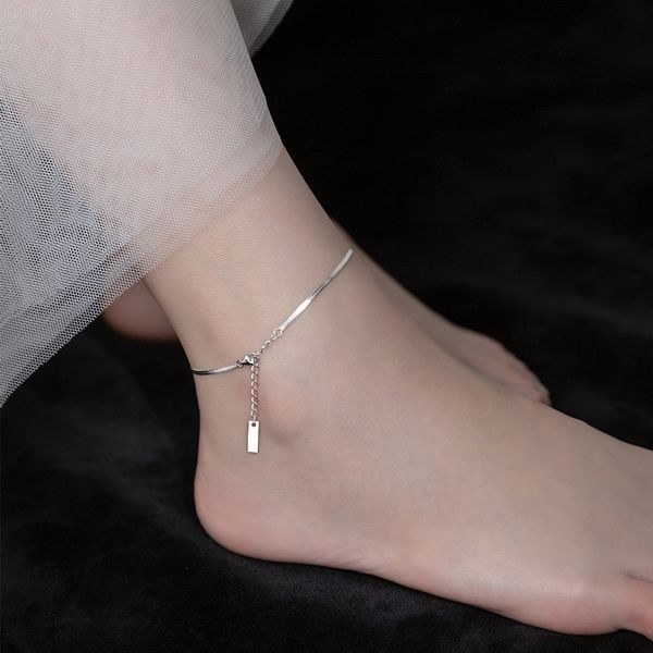 anklets genuine 925 sterling silver blade chain ankle bracelet with small tag simple foot chain anklets for women 230209, Red;blue
anklets genuine 925 sterling silver blade chain ankle bracelet with small tag simple foot chain anklets for women 230209, Red;blue