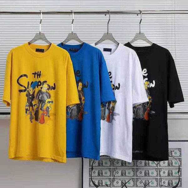 family b's 2023 new cartoon character simpson co-branded short-sleeved fashion trend loose men's and women's t-shirt, White;black
family b's 2023 new cartoon character simpson co-branded short-sleeved fashion trend loose men's and women's t-shirt, White;black