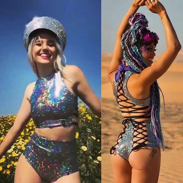 women's tracksuits holographic crop women 2 piece sets music festival rave clothes wear outfits criss cross tank high waist shorts 2302, Gray
women's tracksuits holographic crop women 2 piece sets music festival rave clothes wear outfits criss cross tank high waist shorts 2302, Gray