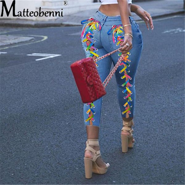 women's jeans women criss cross lace up hole sheath elastic high waist long pencil denim pants fashion street trousers 230209, Blue
women's jeans women criss cross lace up hole sheath elastic high waist long pencil denim pants fashion street trousers 230209, Blue