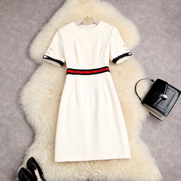 2022 summer short sleeve round neck apricot / black contrast color panelled buttons knee-length dress elegant casual dresses 22l025043 uvcbc, Gray
2022 summer short sleeve round neck apricot / black contrast color panelled buttons knee-length dress elegant casual dresses 22l025043 uvcbc, Gray