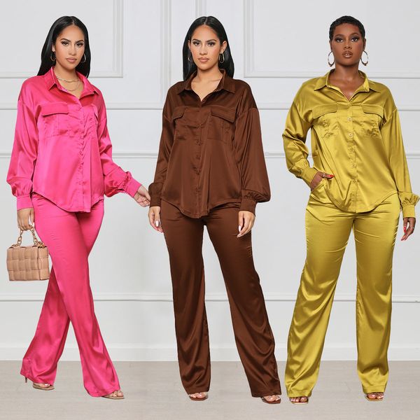 women's two piece pants fashion set s outfits casual loungewear satin loose plus size clothing autumn winter 2 suit for lady 230209, White
women's two piece pants fashion set s outfits casual loungewear satin loose plus size clothing autumn winter 2 suit for lady 230209, White